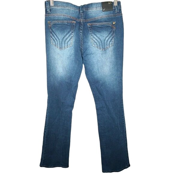Armani Exchange AX Jeans Women Size 4 Long Medium Wash Blue Denim Bootcut Casual - Picture 2 of 12